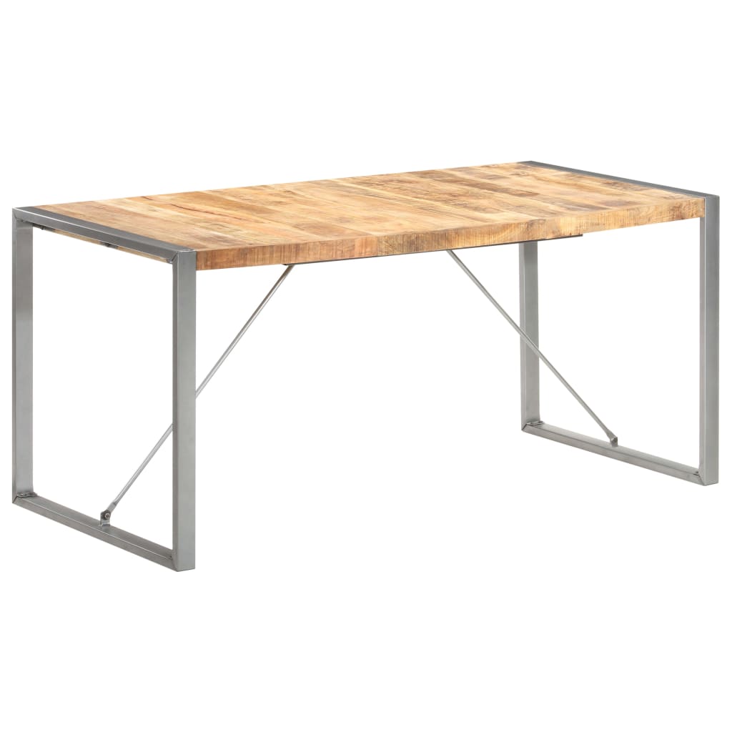 Eettafel 160x80x75 cm massief ruw mangohout is nu te koop bij PeponiXL, paradijselijk wonen!