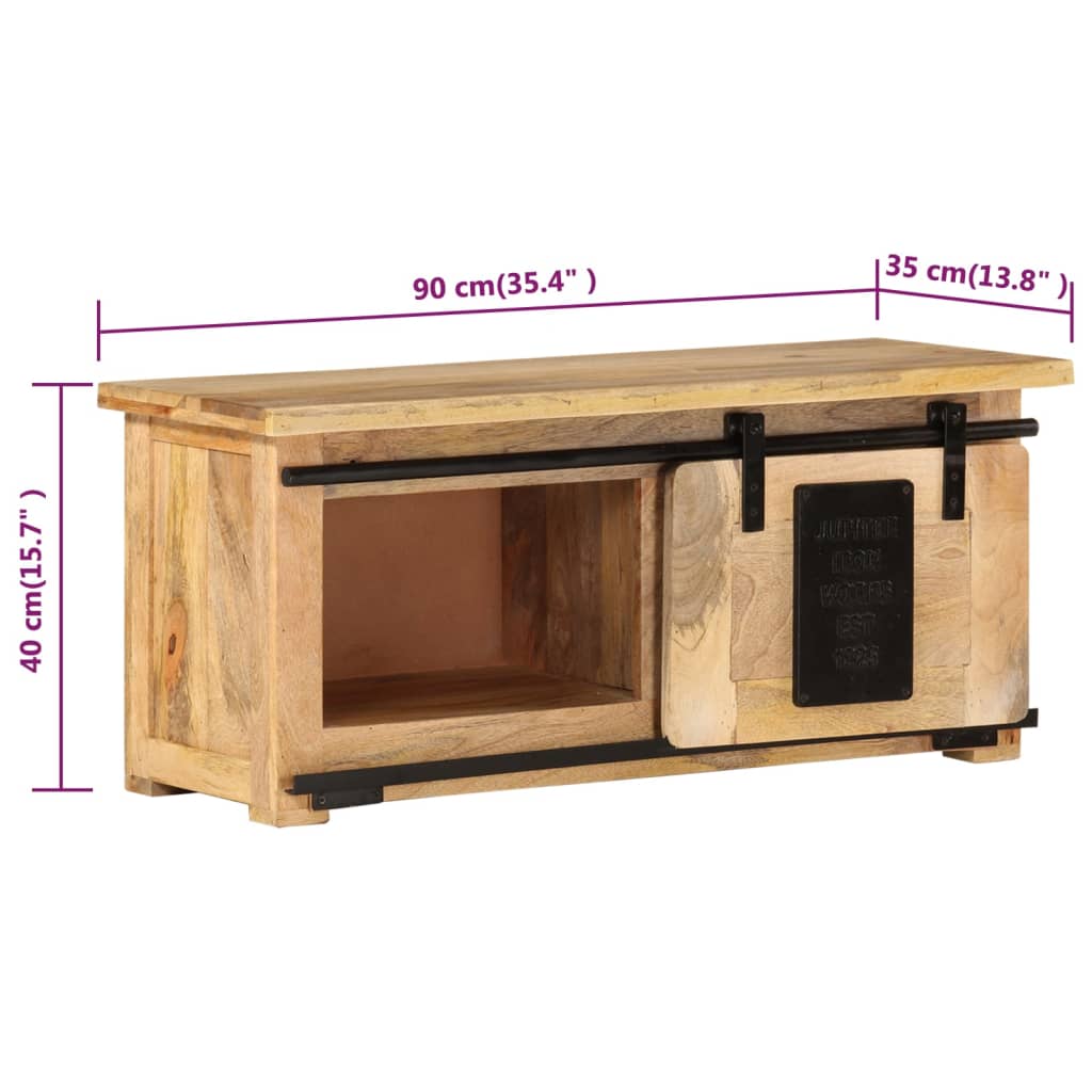 Tv-meubel 90x35x40 cm massief mangohout is nu te koop bij PeponiXL, paradijselijk wonen!