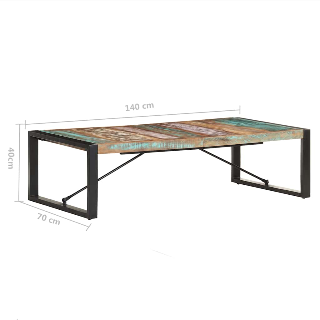 Salontafel 140x70x40 cm massief gerecycled hout is nu te koop bij PeponiXL, paradijselijk wonen!