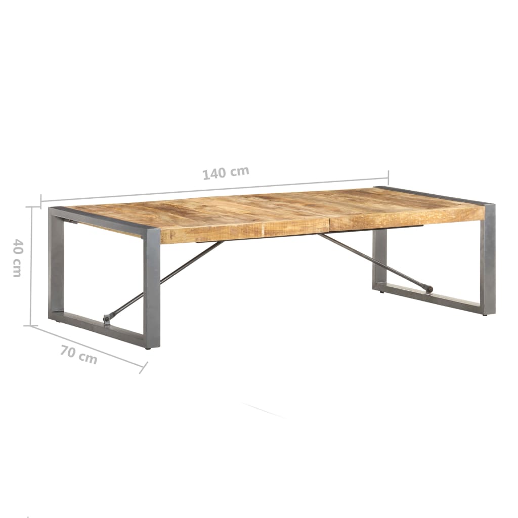 Salontafel 140x70x40 cm ruw mangohout is nu te koop bij PeponiXL, paradijselijk wonen!