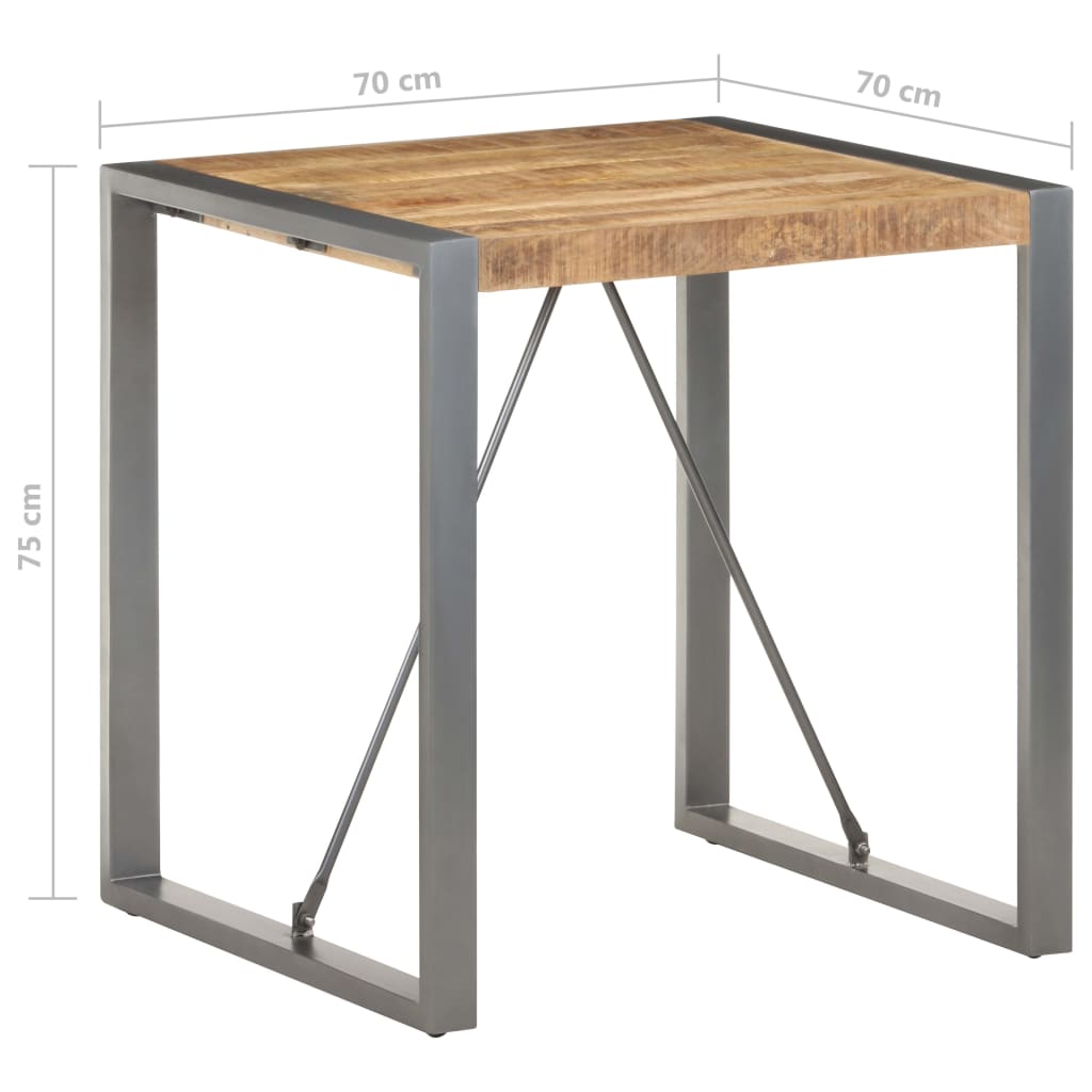 Eettafel 70x70x75 cm massief ruw mangohout is nu te koop bij PeponiXL, paradijselijk wonen!