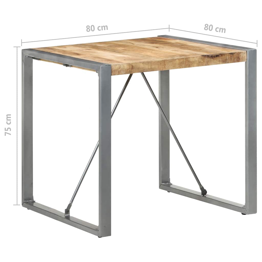 Eettafel 80x80x75 cm ruw mangohout is nu te koop bij PeponiXL, paradijselijk wonen!