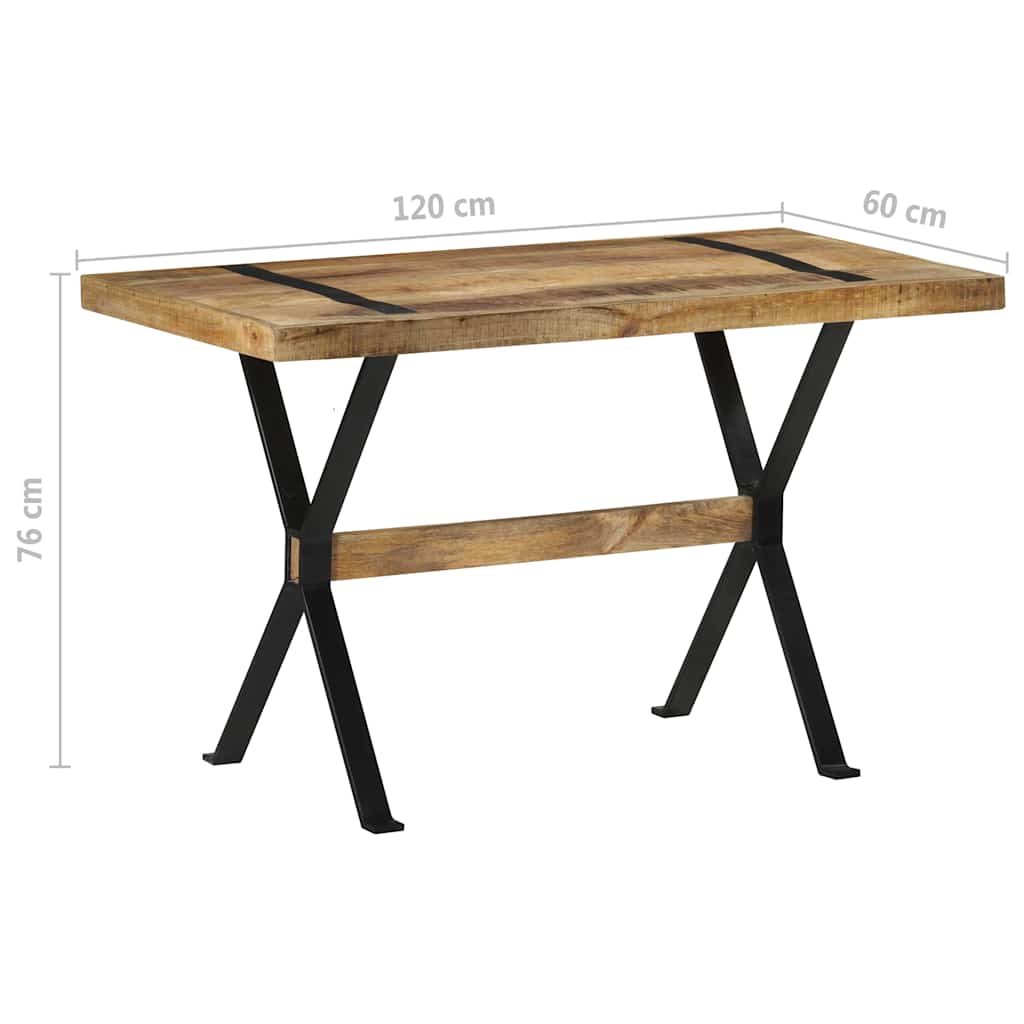 Eettafel 120x60x76 cm ruw mangohout is nu te koop bij PeponiXL, paradijselijk wonen!
