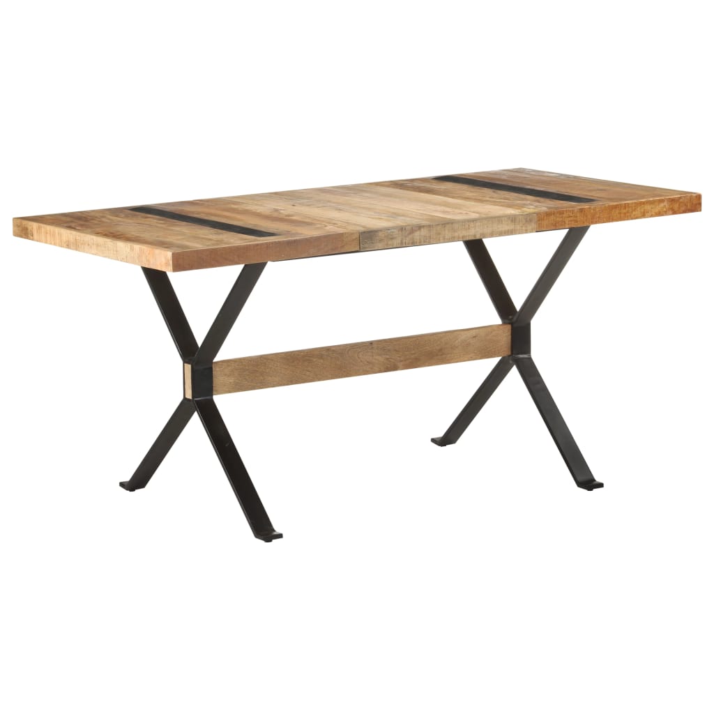 Eettafel 160x80x76 cm ruw mangohout is nu te koop bij PeponiXL, paradijselijk wonen!
