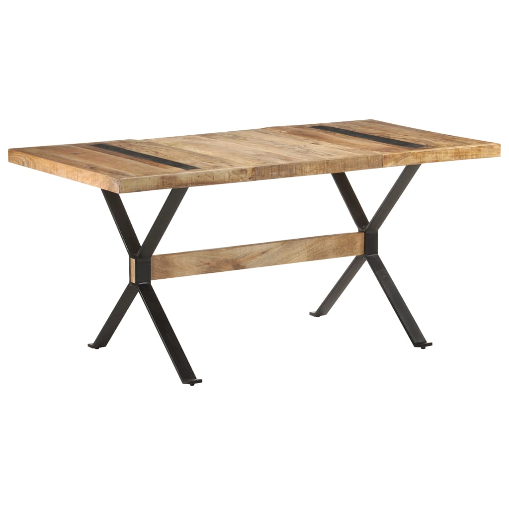 Eettafel 160x80x76 cm ruw mangohout is nu te koop bij PeponiXL, paradijselijk wonen!
