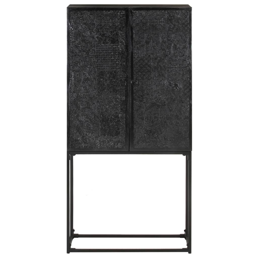 Dressoir 60x30x120 cm massief acacia- en mangohout zwart is nu te koop bij PeponiXL, paradijselijk wonen!