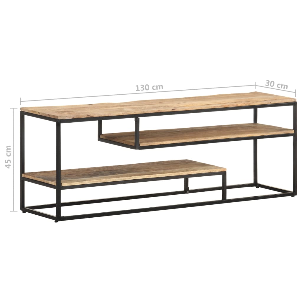 Tv-meubel 130x30x45 cm ruw mangohout is nu te koop bij PeponiXL, paradijselijk wonen!