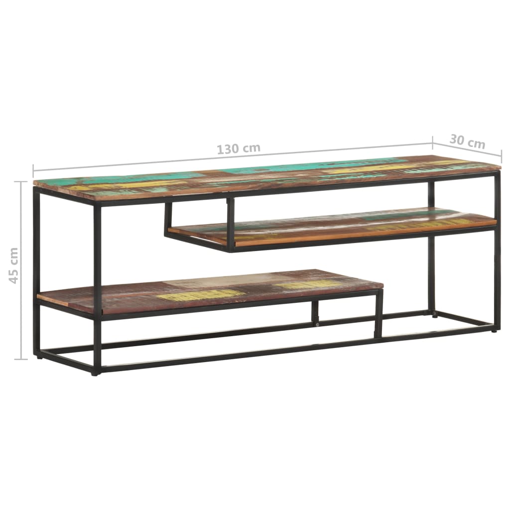 Tv-meubel 130x30x45 cm massief gerecycled hout is nu te koop bij PeponiXL, paradijselijk wonen!