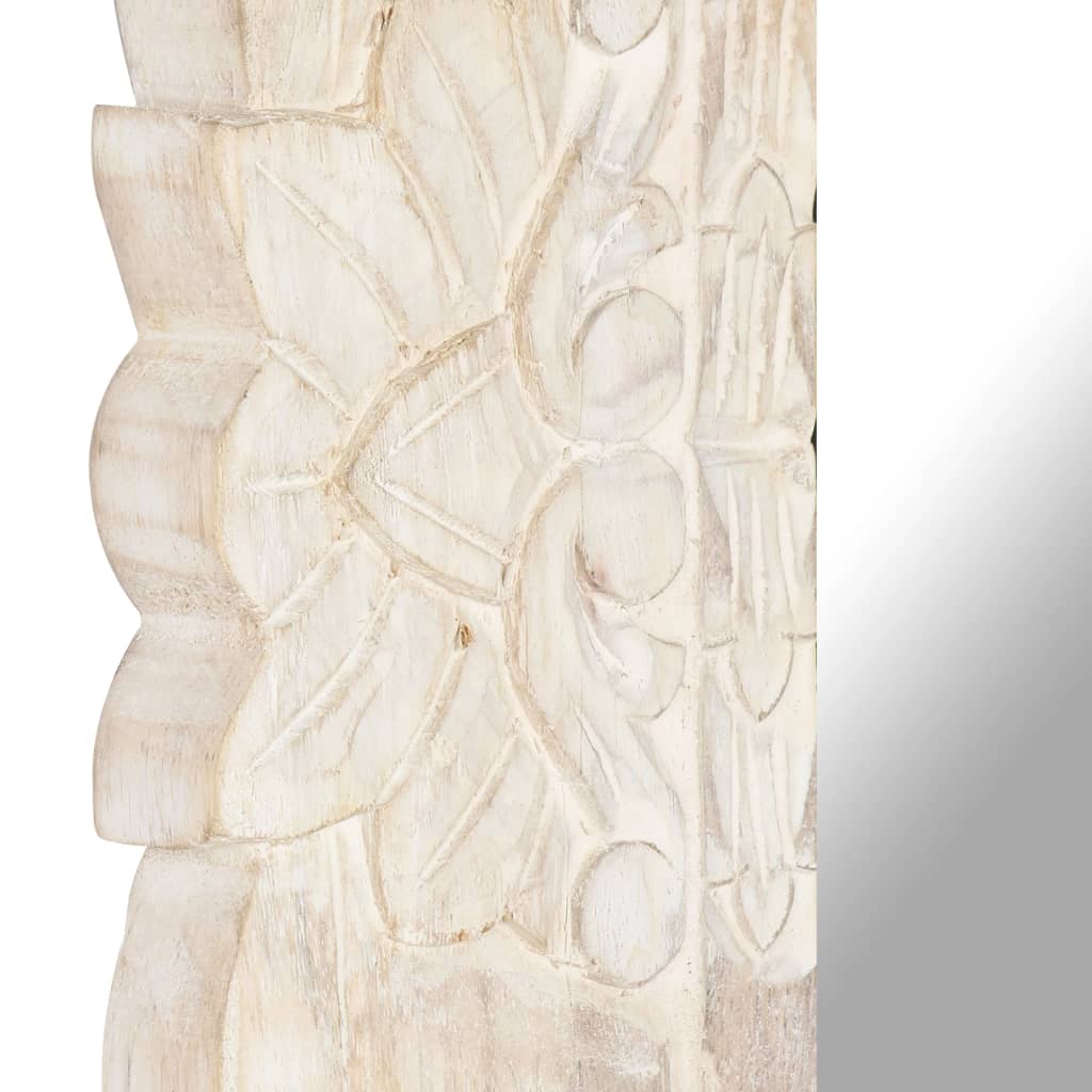 Spiegel 110x50 cm massief mangohout wit is nu te koop bij PeponiXL, paradijselijk wonen!