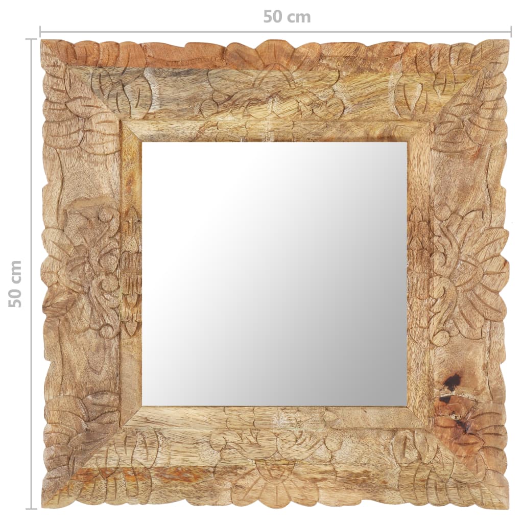 Spiegel 50x50 cm massief mangohout is nu te koop bij PeponiXL, paradijselijk wonen!