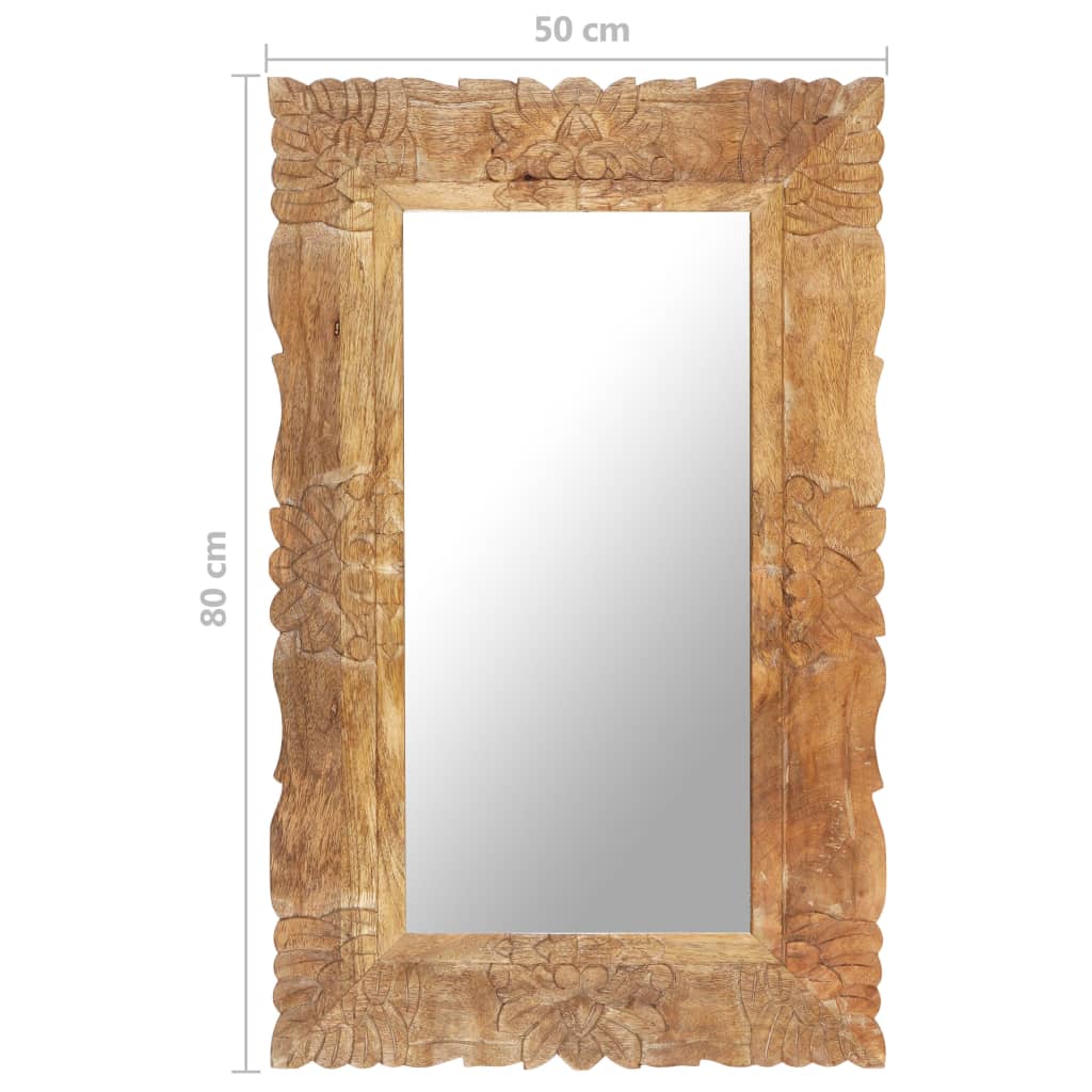 Spiegel 80x50 cm massief mangohout is nu te koop bij PeponiXL, paradijselijk wonen!