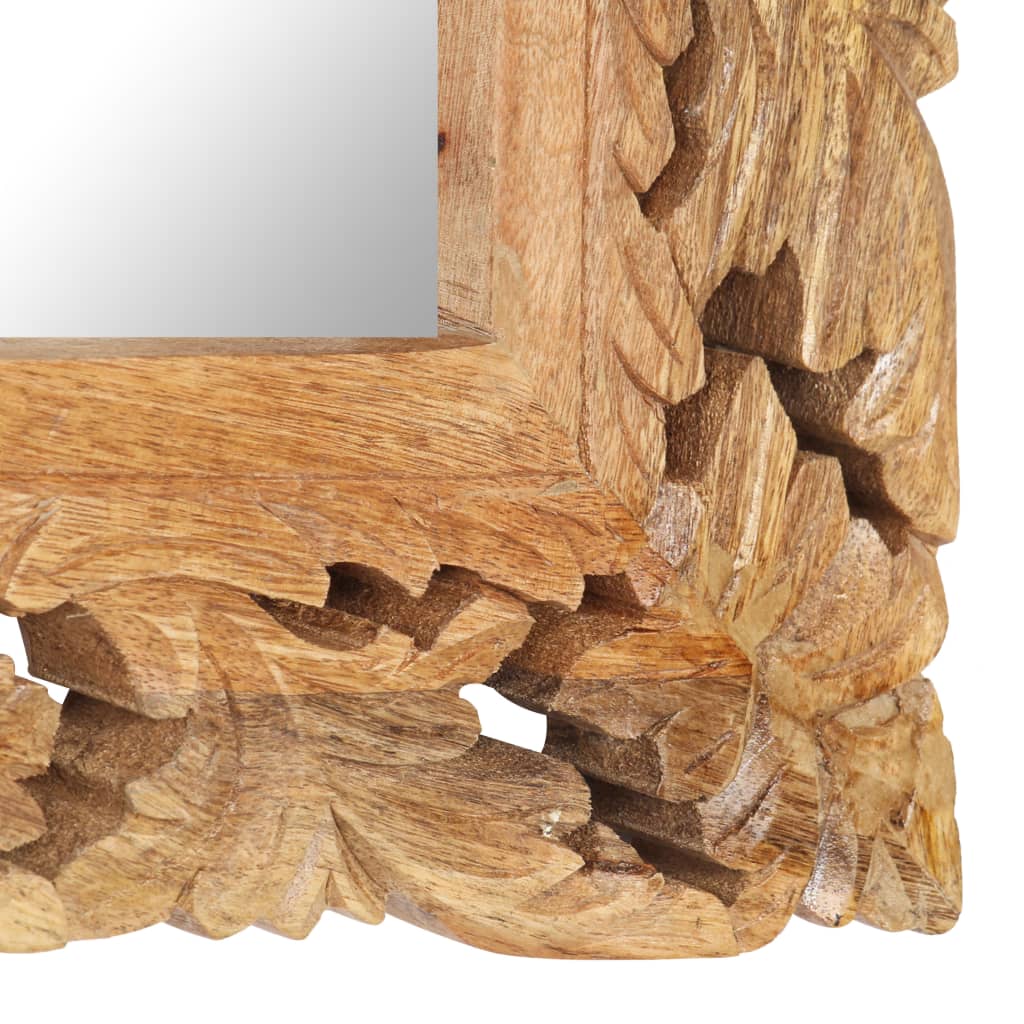 Spiegel handgesneden 110x50 cm massief mangohout bruin is nu te koop bij PeponiXL, paradijselijk wonen!