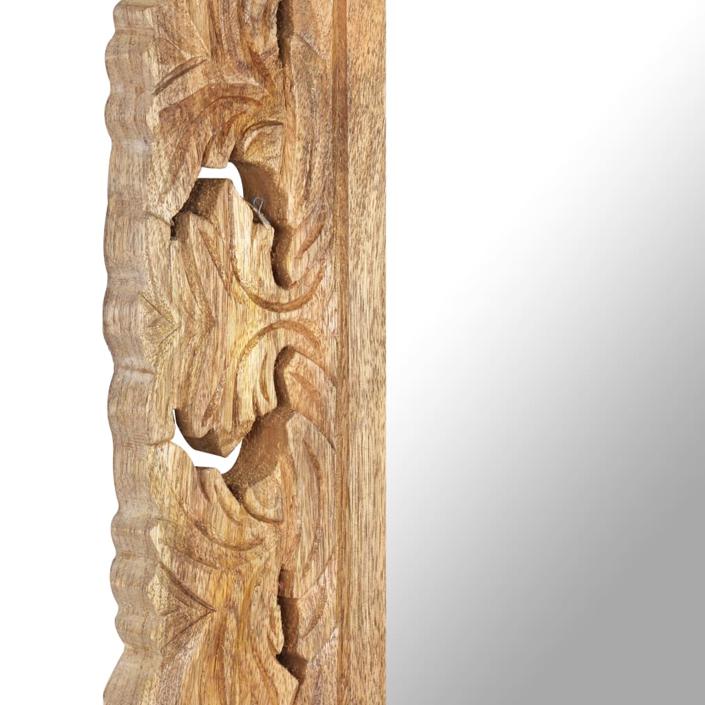 Spiegel handgesneden 110x50 cm massief mangohout bruin is nu te koop bij PeponiXL, paradijselijk wonen!