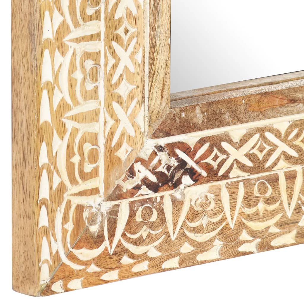 Spiegel handgesneden 110x50x2,6 cm massief mangohout is nu te koop bij PeponiXL, paradijselijk wonen!