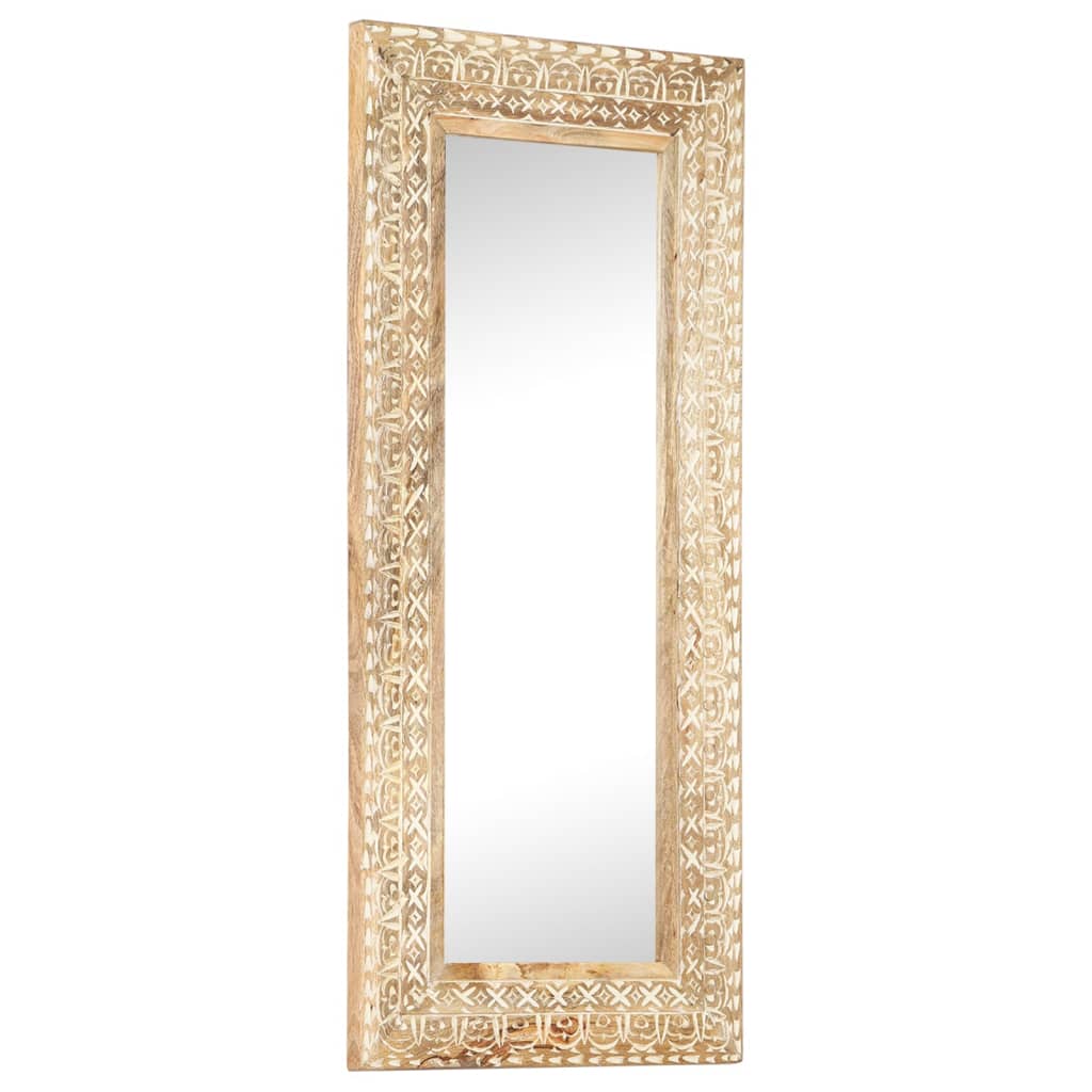 Spiegel handgesneden 110x50x2,6 cm massief mangohout is nu te koop bij PeponiXL, paradijselijk wonen!