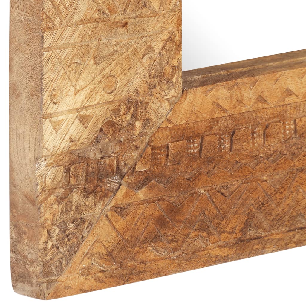 Spiegel handgesneden 80x50x2,5 cm massief mangohout is nu te koop bij PeponiXL, paradijselijk wonen!