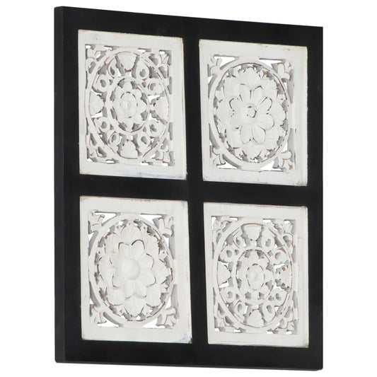 Wandpaneel handgesneden 40x40x1,5 cm MDF zwart en wit is nu te koop bij PeponiXL, paradijselijk wonen!
