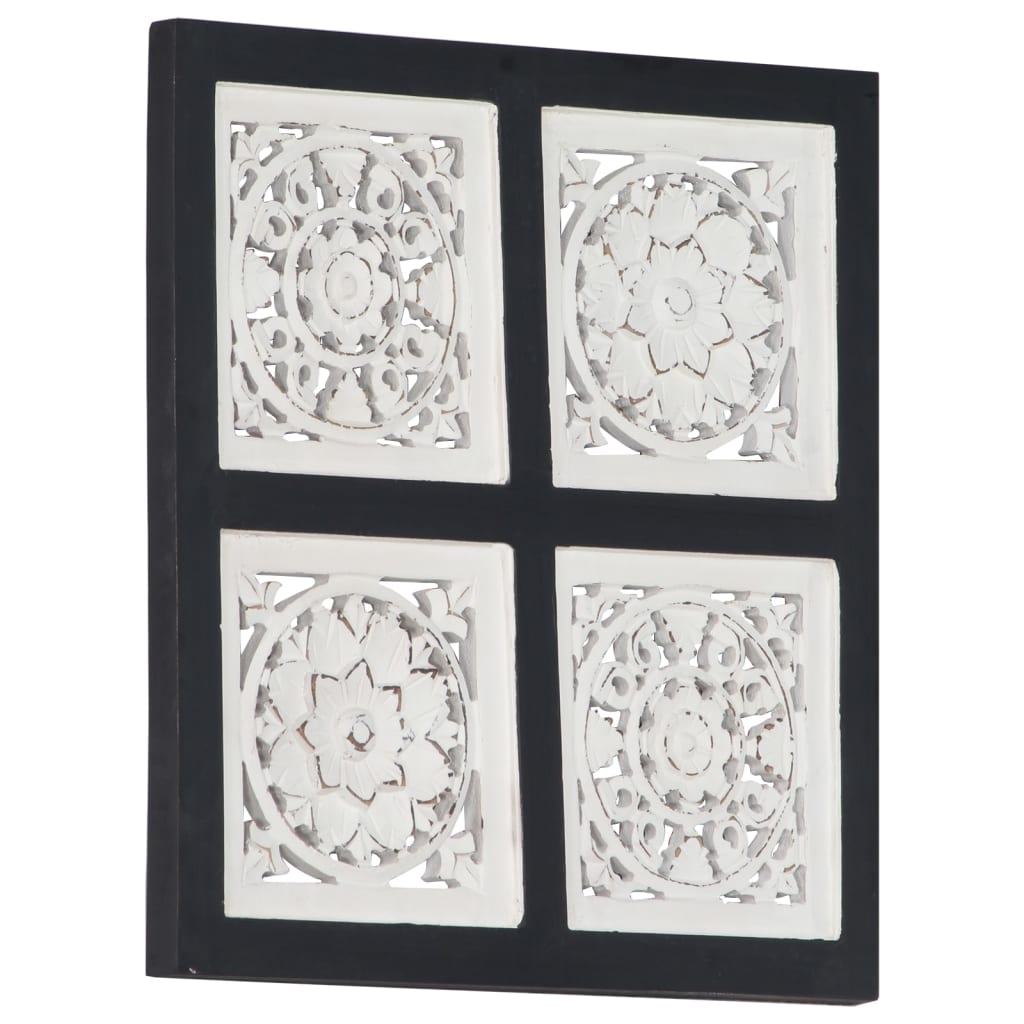 Wandpaneel handgesneden 40x40x1,5 cm MDF zwart en wit is nu te koop bij PeponiXL, paradijselijk wonen!