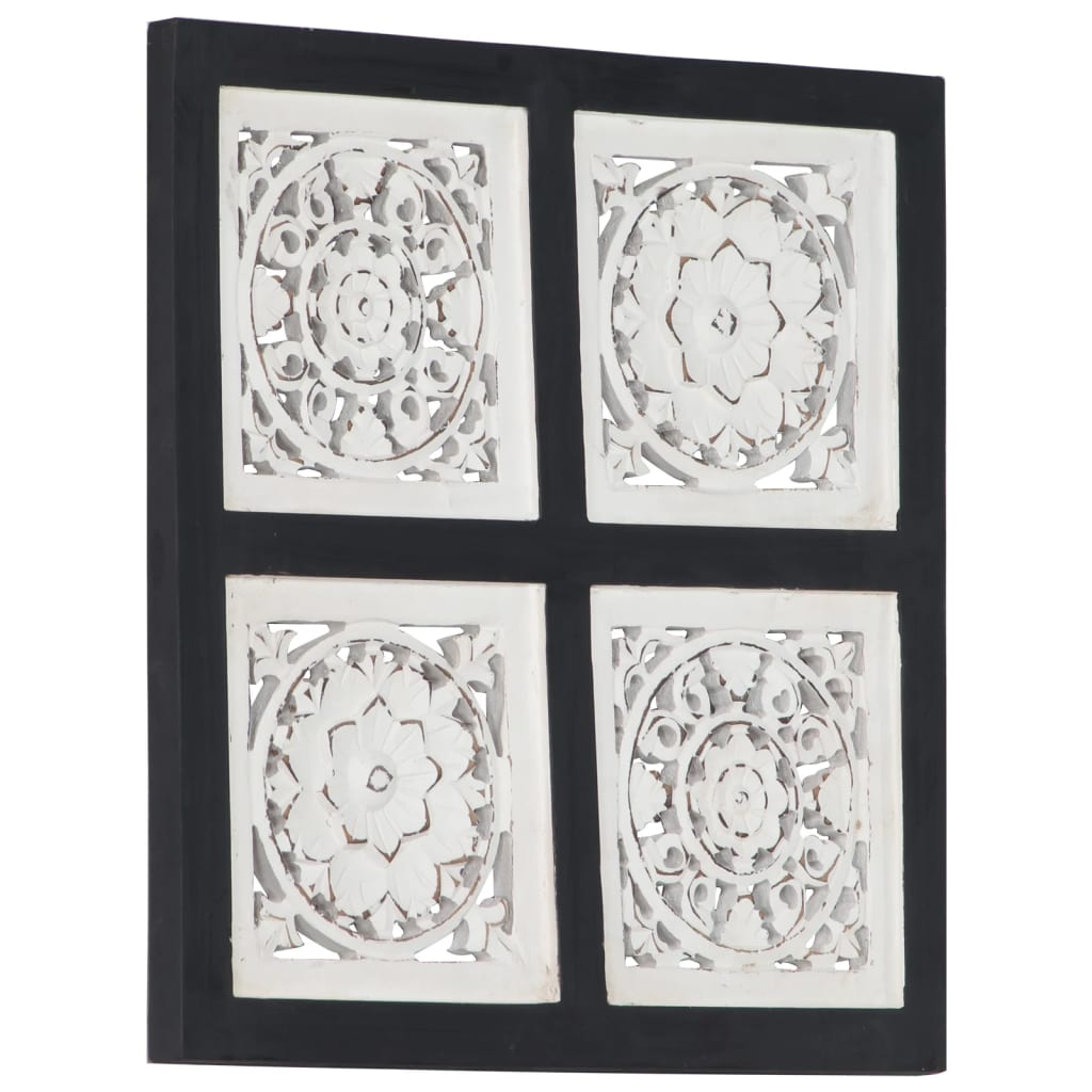 Wandpaneel handgesneden 40x40x1,5 cm MDF zwart en wit is nu te koop bij PeponiXL, paradijselijk wonen!