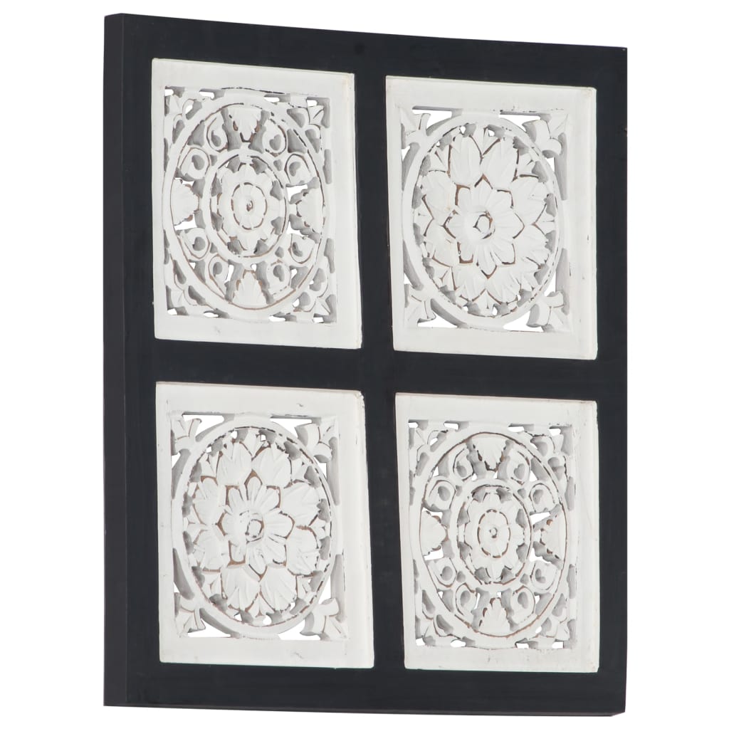 Wandpaneel handgesneden 40x40x1,5 cm MDF zwart en wit is nu te koop bij PeponiXL, paradijselijk wonen!