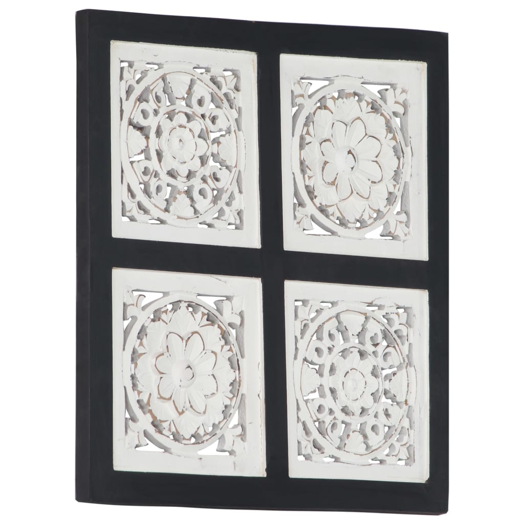 Wandpaneel handgesneden 40x40x1,5 cm MDF zwart en wit is nu te koop bij PeponiXL, paradijselijk wonen!