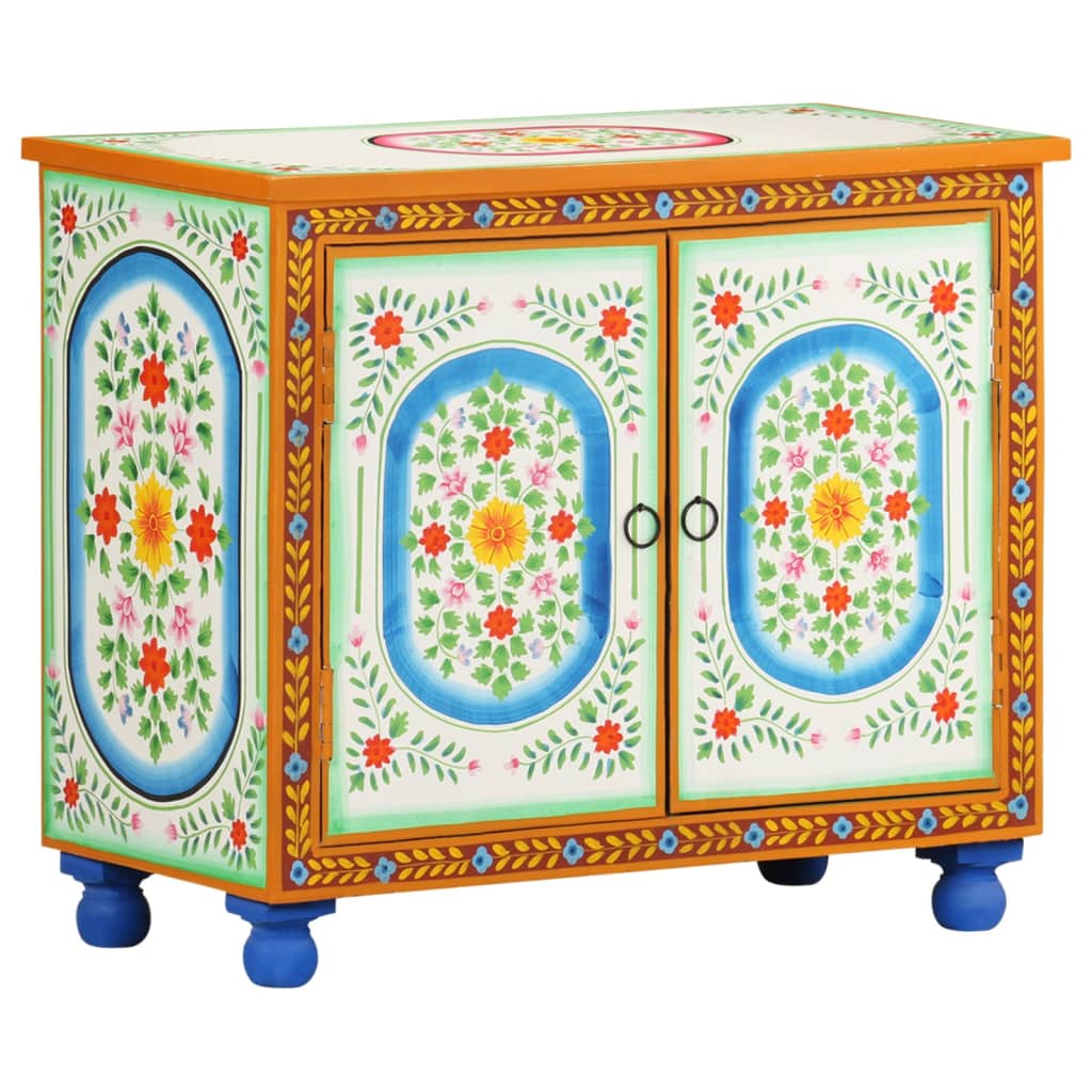 Dressoir handgeschilderd 70x35x60 cm massief mangohout is nu te koop bij PeponiXL, paradijselijk wonen!