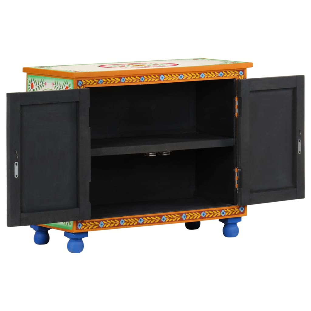 Dressoir handgeschilderd 70x35x60 cm massief mangohout is nu te koop bij PeponiXL, paradijselijk wonen!
