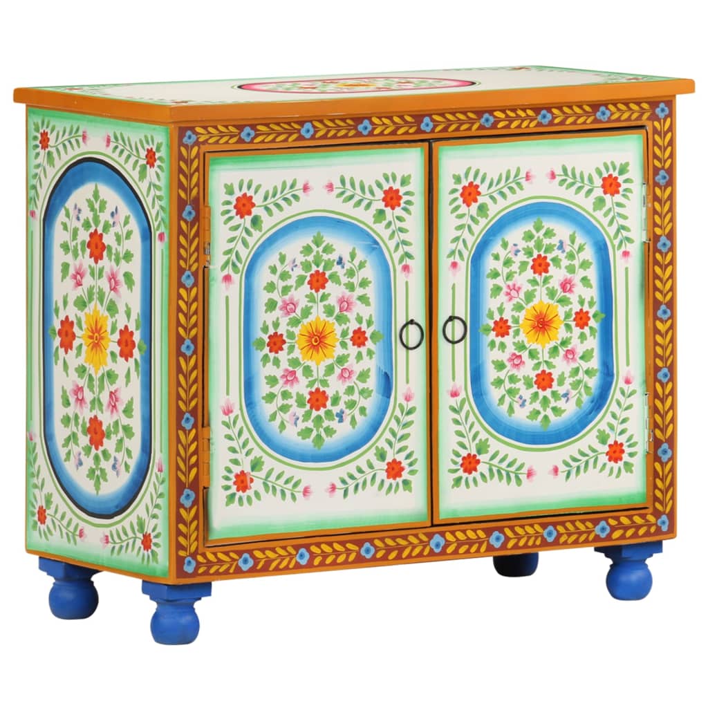 Dressoir handgeschilderd 70x35x60 cm massief mangohout is nu te koop bij PeponiXL, paradijselijk wonen!