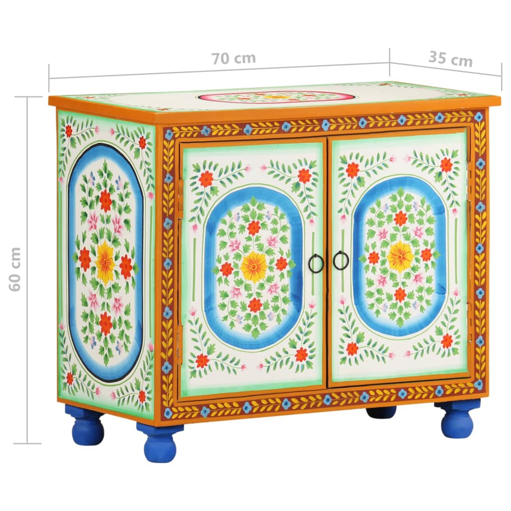 Dressoir handgeschilderd 70x35x60 cm massief mangohout is nu te koop bij PeponiXL, paradijselijk wonen!