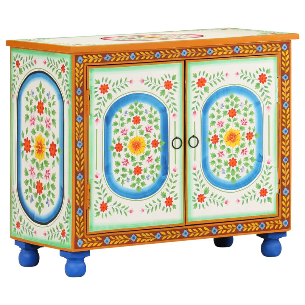 Dressoir handgeschilderd 70x35x60 cm massief mangohout is nu te koop bij PeponiXL, paradijselijk wonen!