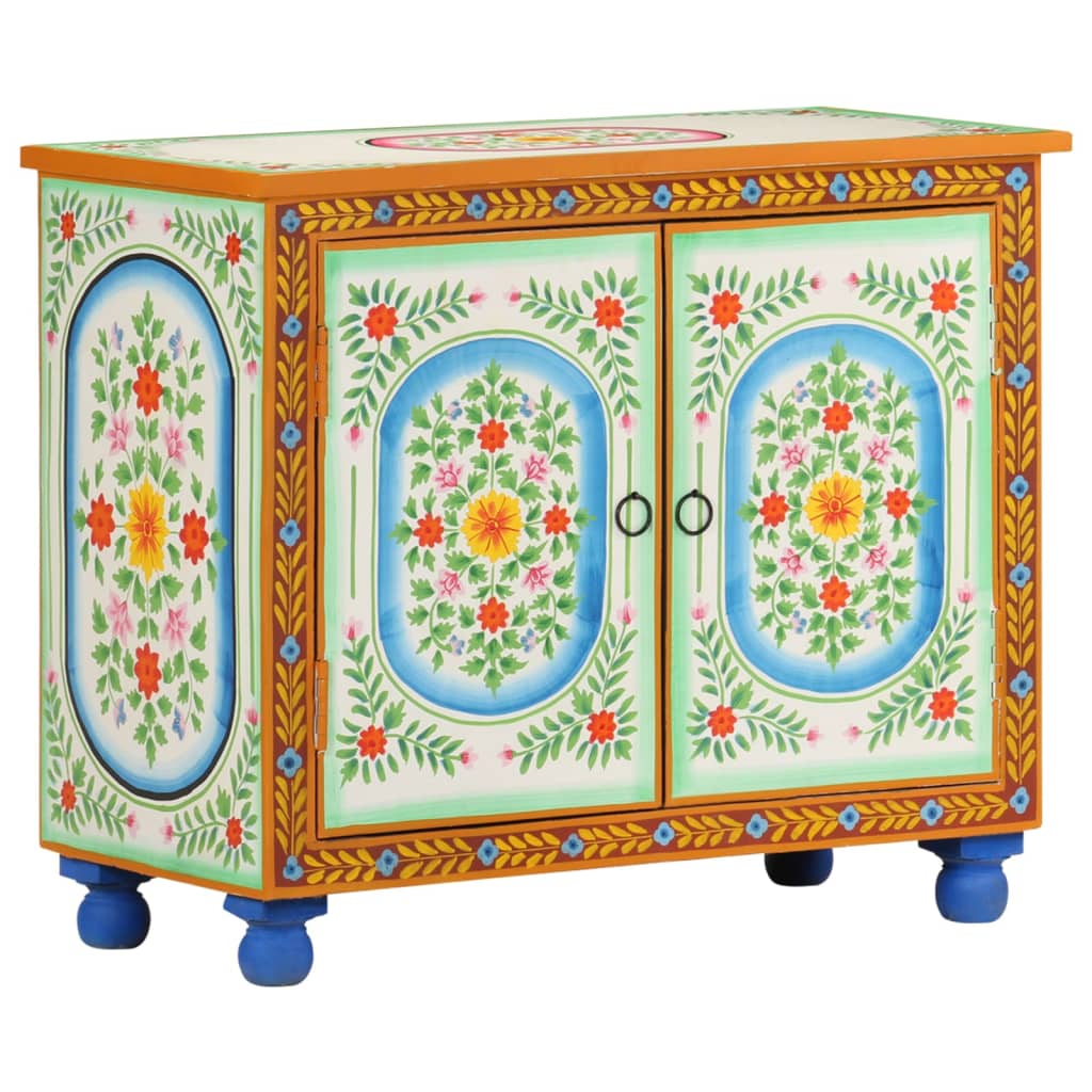 Dressoir handgeschilderd 70x35x60 cm massief mangohout is nu te koop bij PeponiXL, paradijselijk wonen!