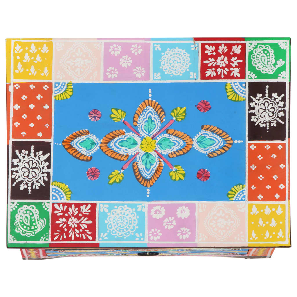 Nachtkastje handgeschilderd 40x30x50 cm massief mangohout is nu te koop bij PeponiXL, paradijselijk wonen!