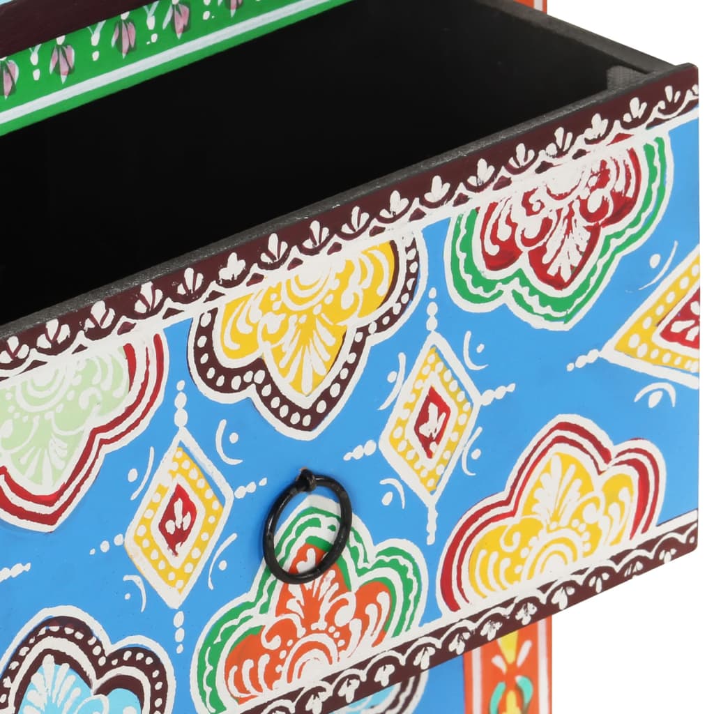 Nachtkastje handgeschilderd 40x30x50 cm massief mangohout is nu te koop bij PeponiXL, paradijselijk wonen!