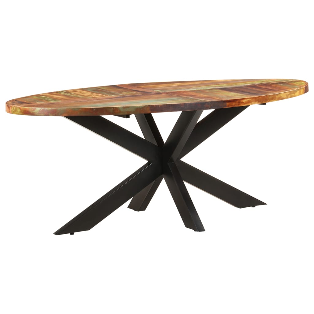 Eettafel ovaal 200x100x75 cm massief gerecycled hout is nu te koop bij PeponiXL, paradijselijk wonen!