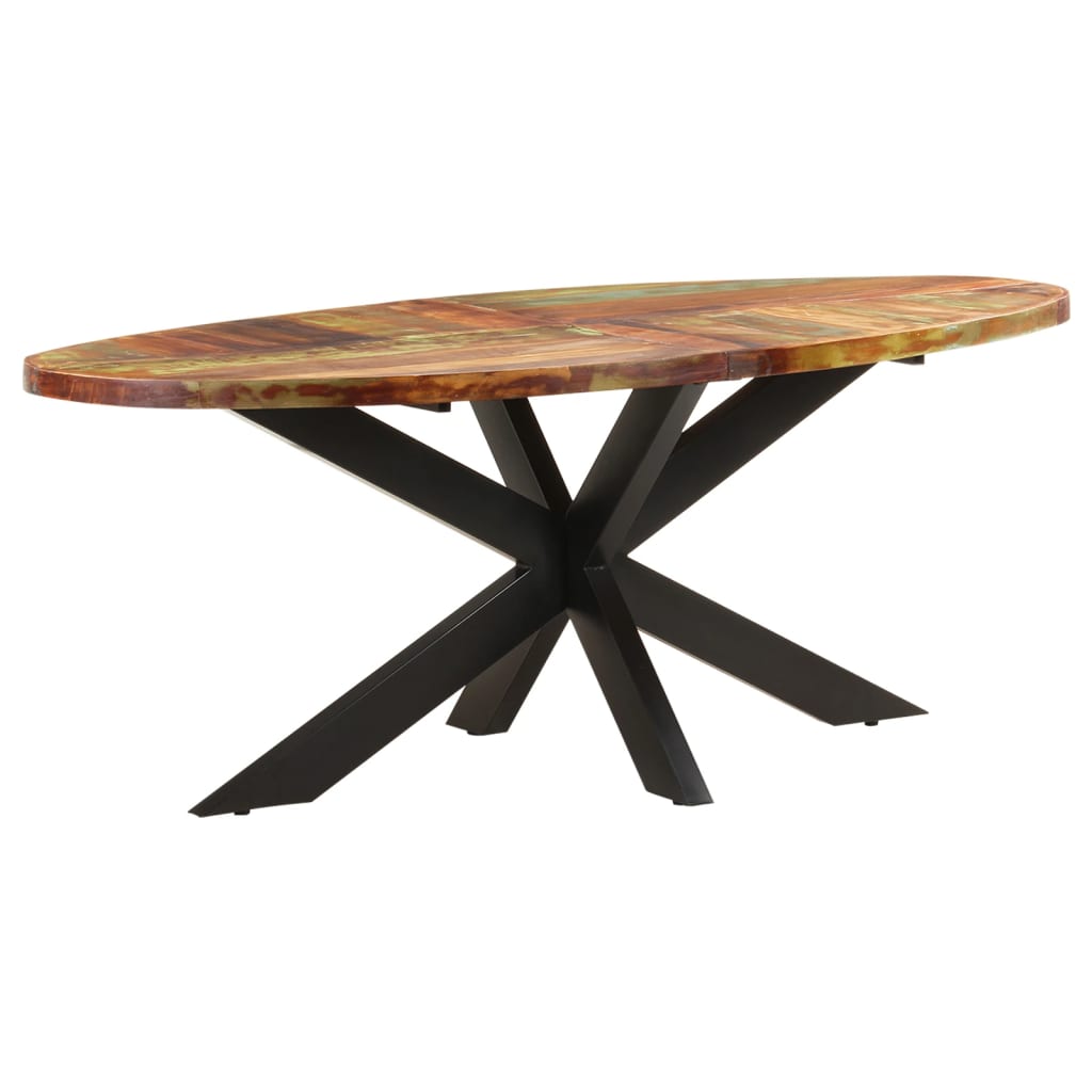 Eettafel ovaal 200x100x75 cm massief gerecycled hout is nu te koop bij PeponiXL, paradijselijk wonen!