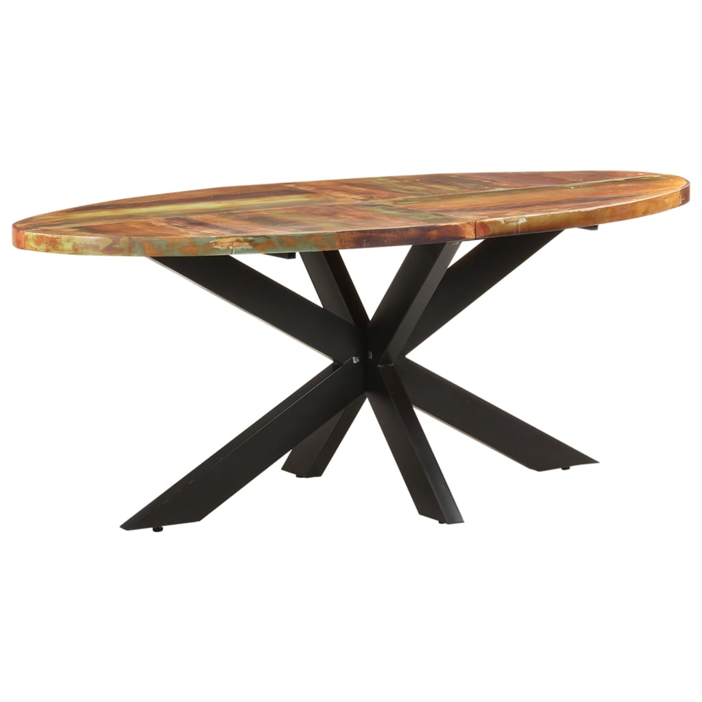 Eettafel ovaal 200x100x75 cm massief gerecycled hout is nu te koop bij PeponiXL, paradijselijk wonen!