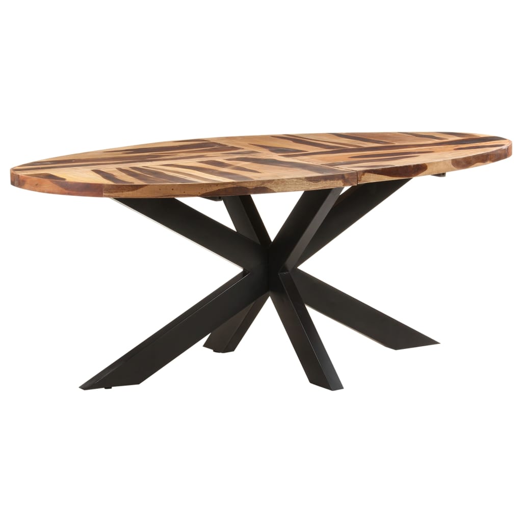 Eettafel ovaal 200x100x75 cm acaciahout met acacia afwerking is nu te koop bij PeponiXL, paradijselijk wonen!
