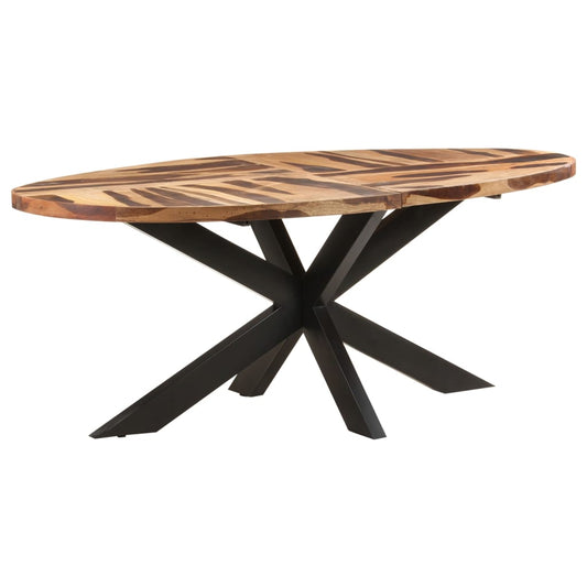 Eettafel ovaal 200x100x75 cm acaciahout met acacia afwerking is nu te koop bij PeponiXL, paradijselijk wonen!