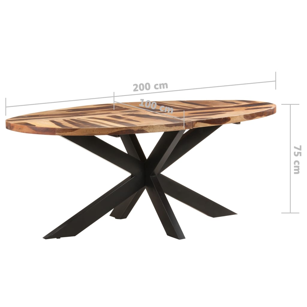 Eettafel ovaal 200x100x75 cm acaciahout met acacia afwerking is nu te koop bij PeponiXL, paradijselijk wonen!