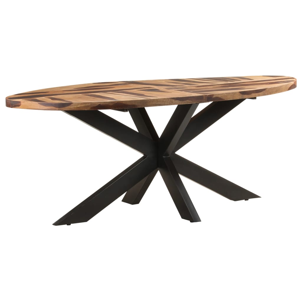 Eettafel ovaal 200x100x75 cm acaciahout met acacia afwerking is nu te koop bij PeponiXL, paradijselijk wonen!