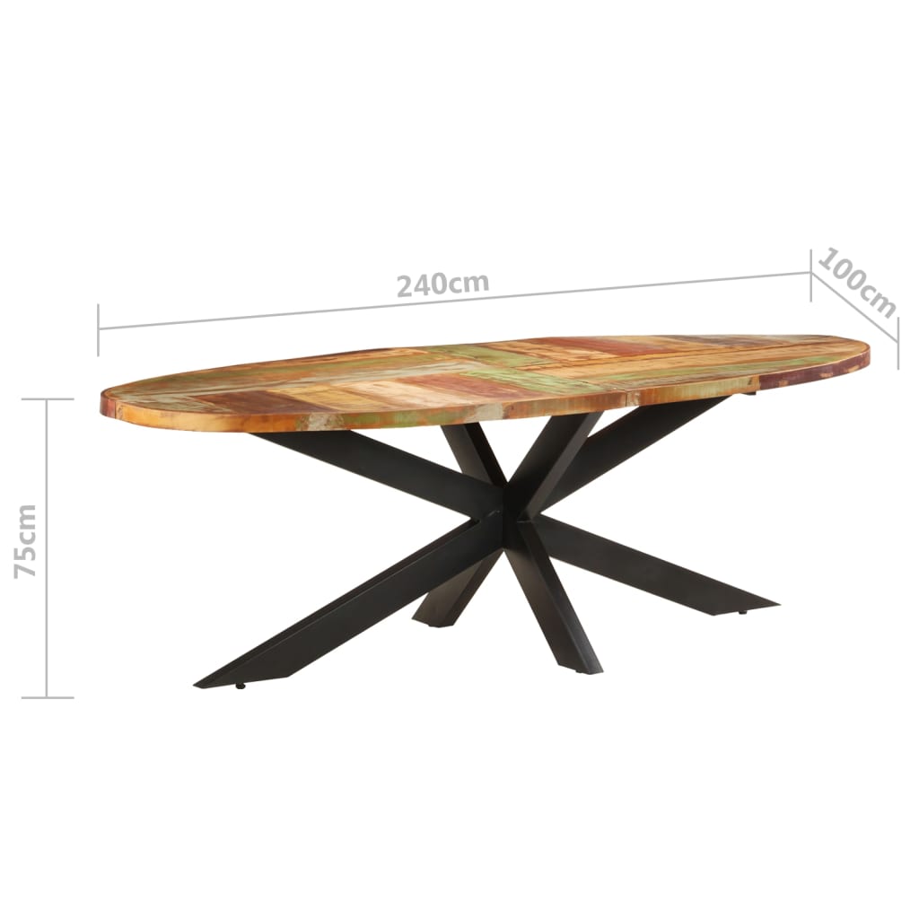 Eettafel 240x100x75 cm massief gerecycled hout is nu te koop bij PeponiXL, paradijselijk wonen!