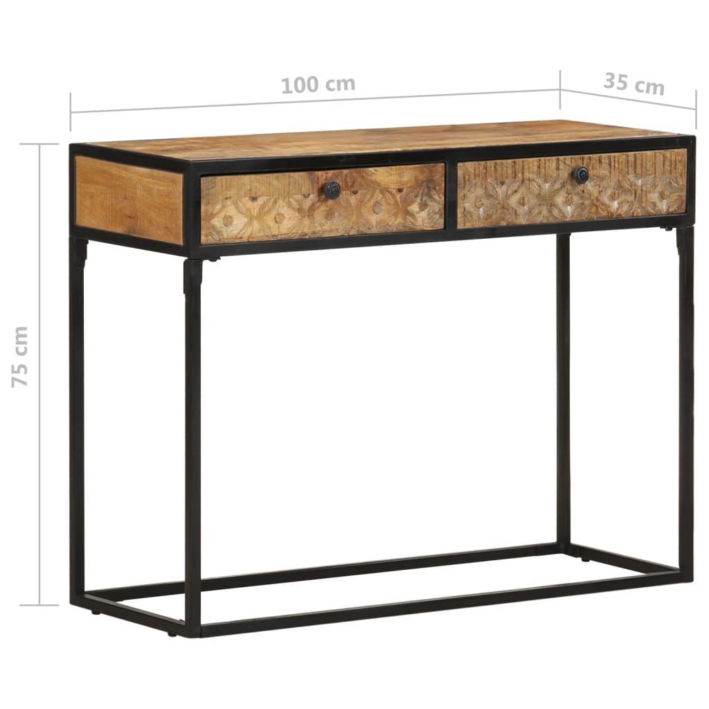 Wandtafel 100x35x75 cm massief mangohout is nu te koop bij PeponiXL, paradijselijk wonen!
