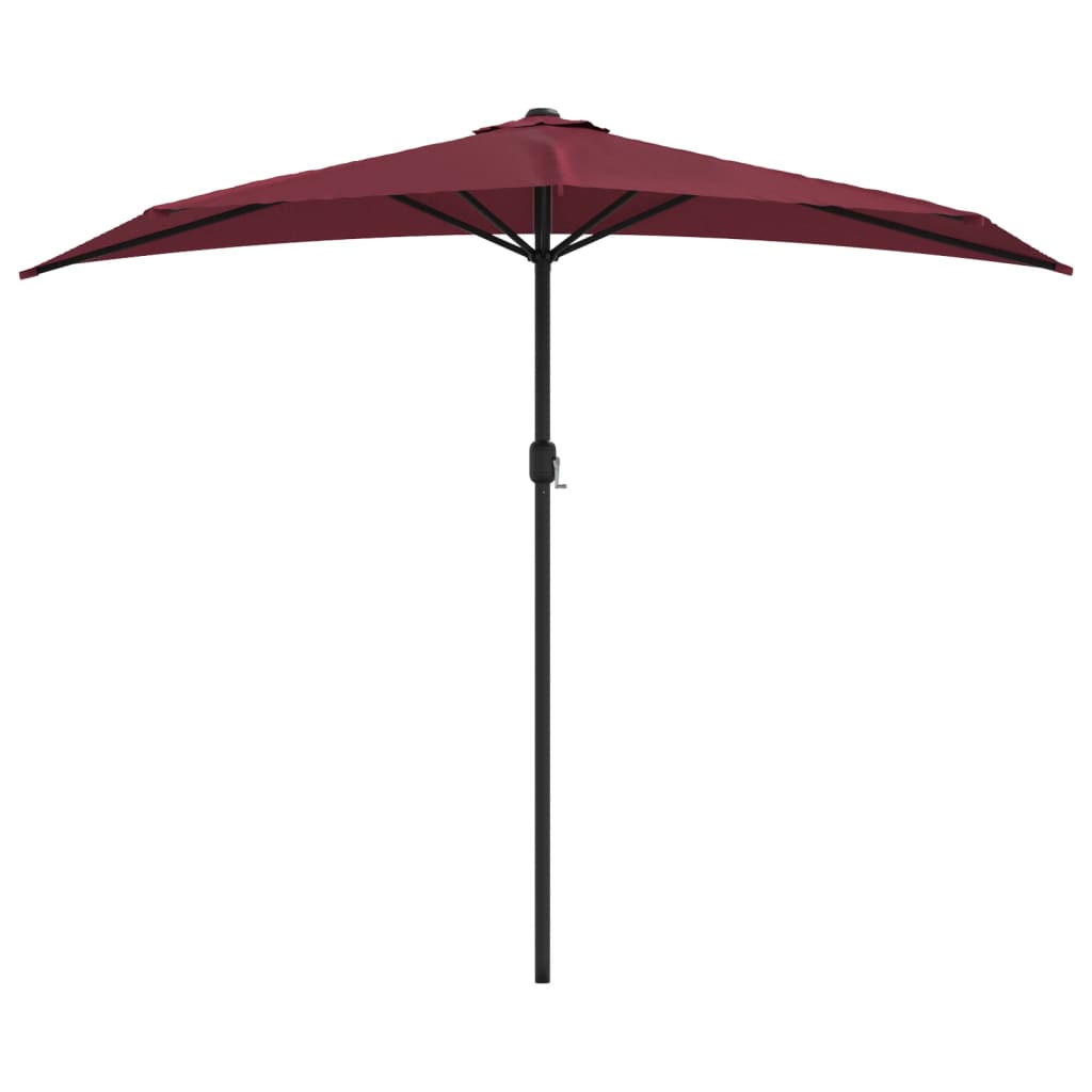 Balkonparasol half aluminium paal 270x144x222 cm bordeauxrood is nu te koop bij PeponiXL, paradijselijk wonen!