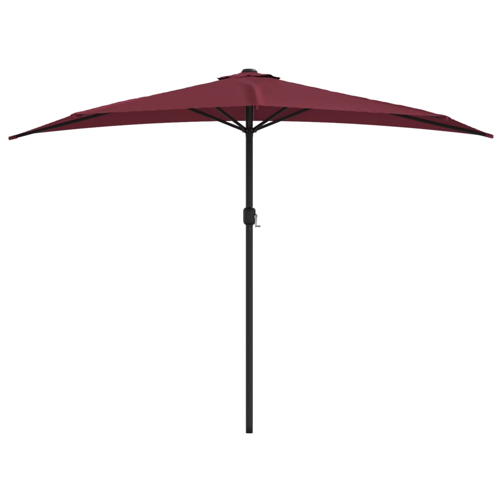Balkonparasol half aluminium paal 300x155x223 cm bordeauxrood is nu te koop bij PeponiXL, paradijselijk wonen!