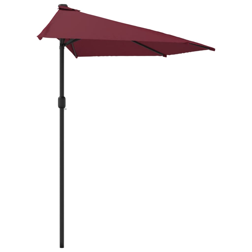 Balkonparasol half aluminium paal 300x155x223 cm bordeauxrood is nu te koop bij PeponiXL, paradijselijk wonen!