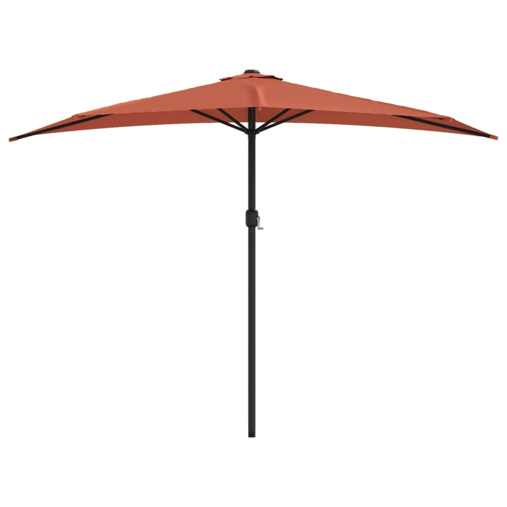 Balkonparasol half met aluminium paal 300x155x223 cm terracotta is nu te koop bij PeponiXL, paradijselijk wonen!