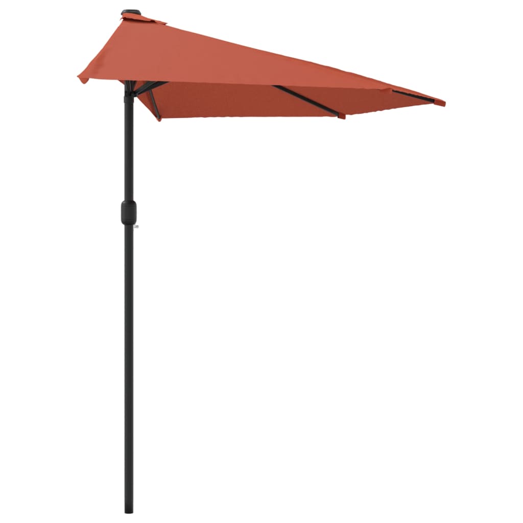 Balkonparasol half met aluminium paal 300x155x223 cm terracotta is nu te koop bij PeponiXL, paradijselijk wonen!