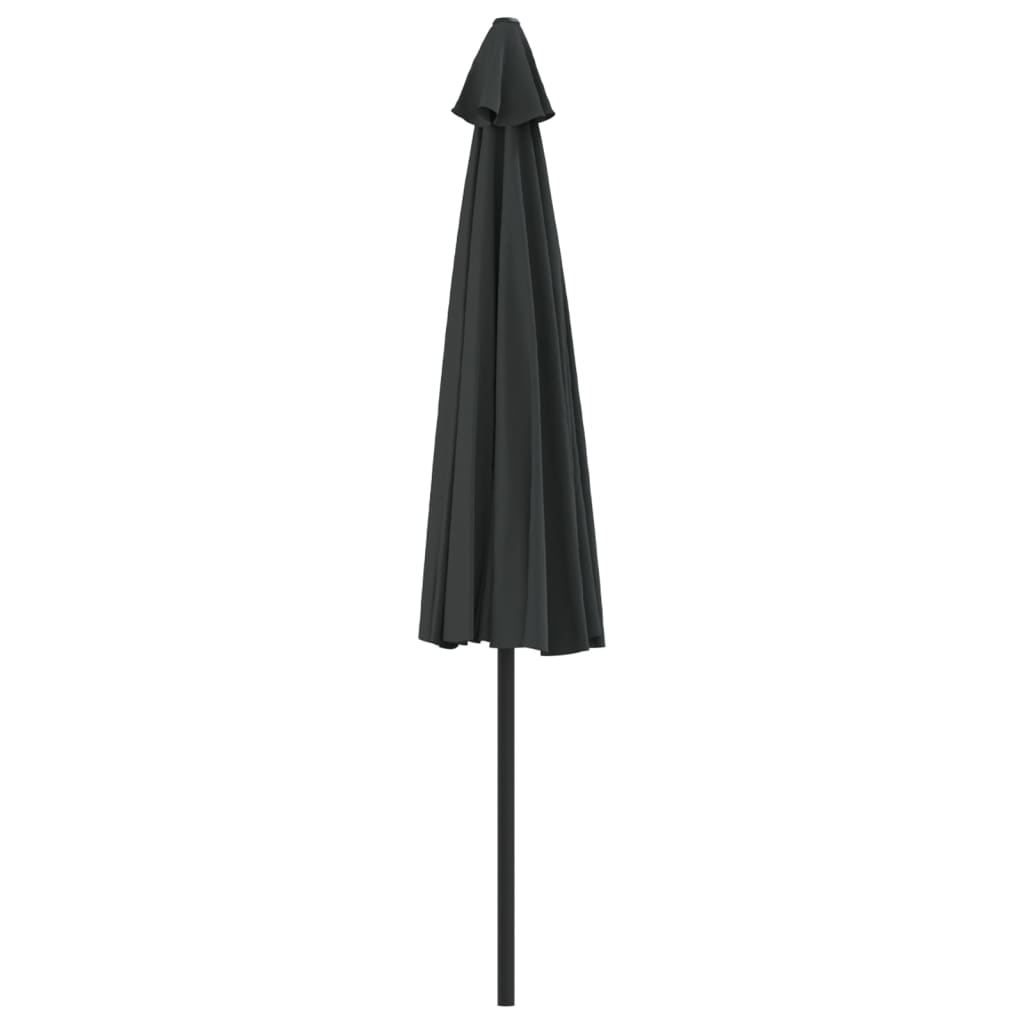 Balkonparasol half met aluminium paal 300x155x223 cm zwart is nu te koop bij PeponiXL, paradijselijk wonen!