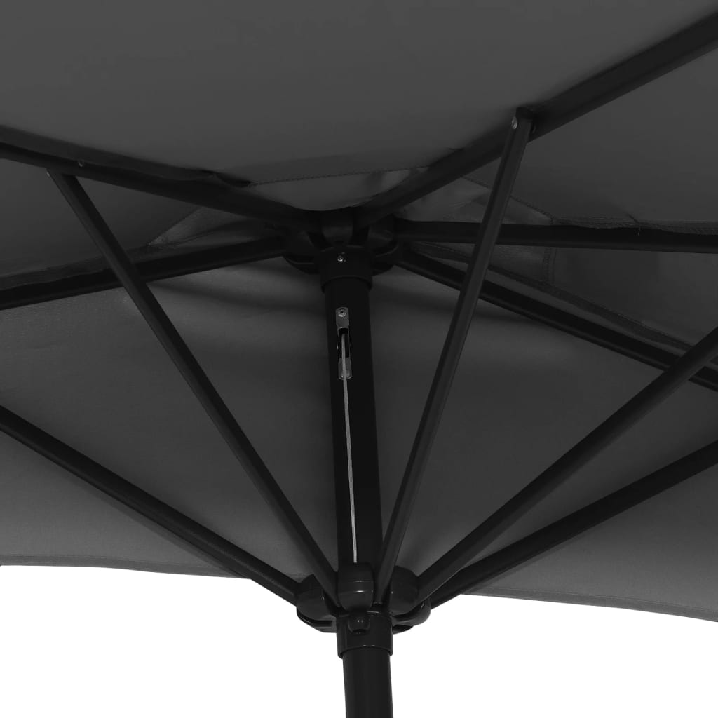 Balkonparasol half met aluminium paal 300x155x223 cm zwart is nu te koop bij PeponiXL, paradijselijk wonen!