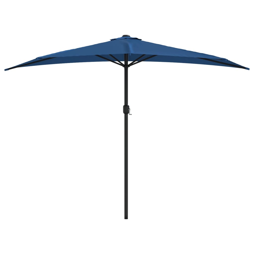Balkonparasol half met aluminium paal 300x155x223 cm blauw is nu te koop bij PeponiXL, paradijselijk wonen!